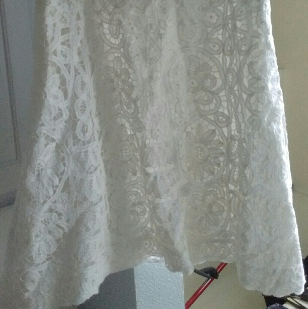 White Lace Banana Republic Skirt.